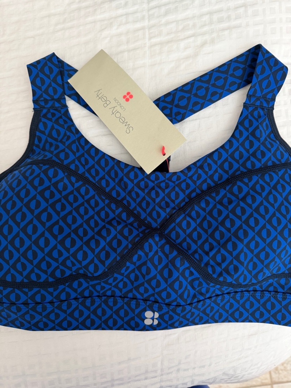 Sweaty Betty Royal Blue Geometric Sports Bra